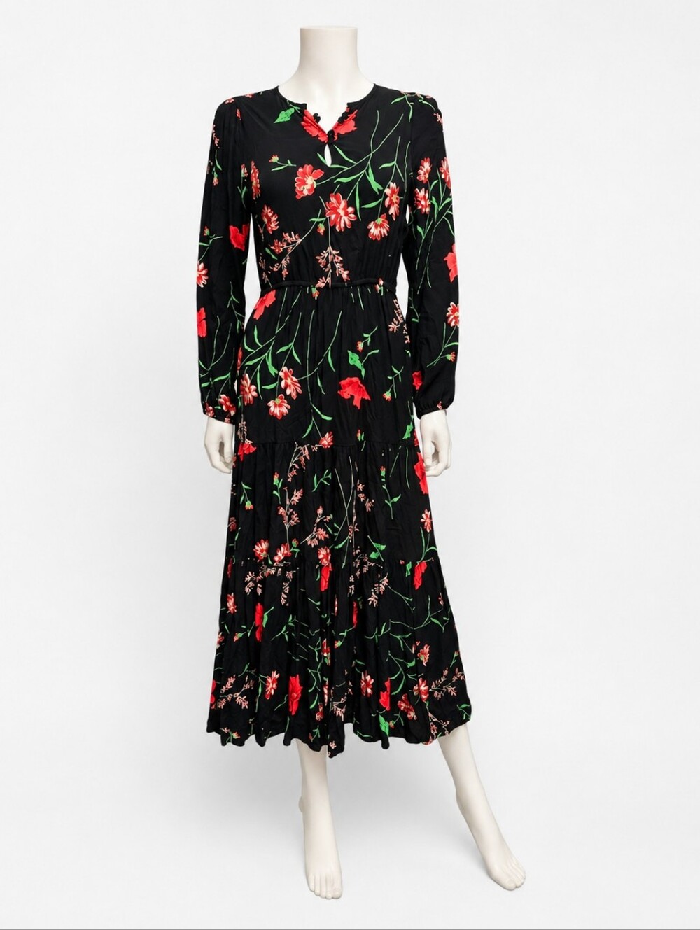 CHRISTY DAWN | River Dress Night Poppy Black Floral Midi XS/S